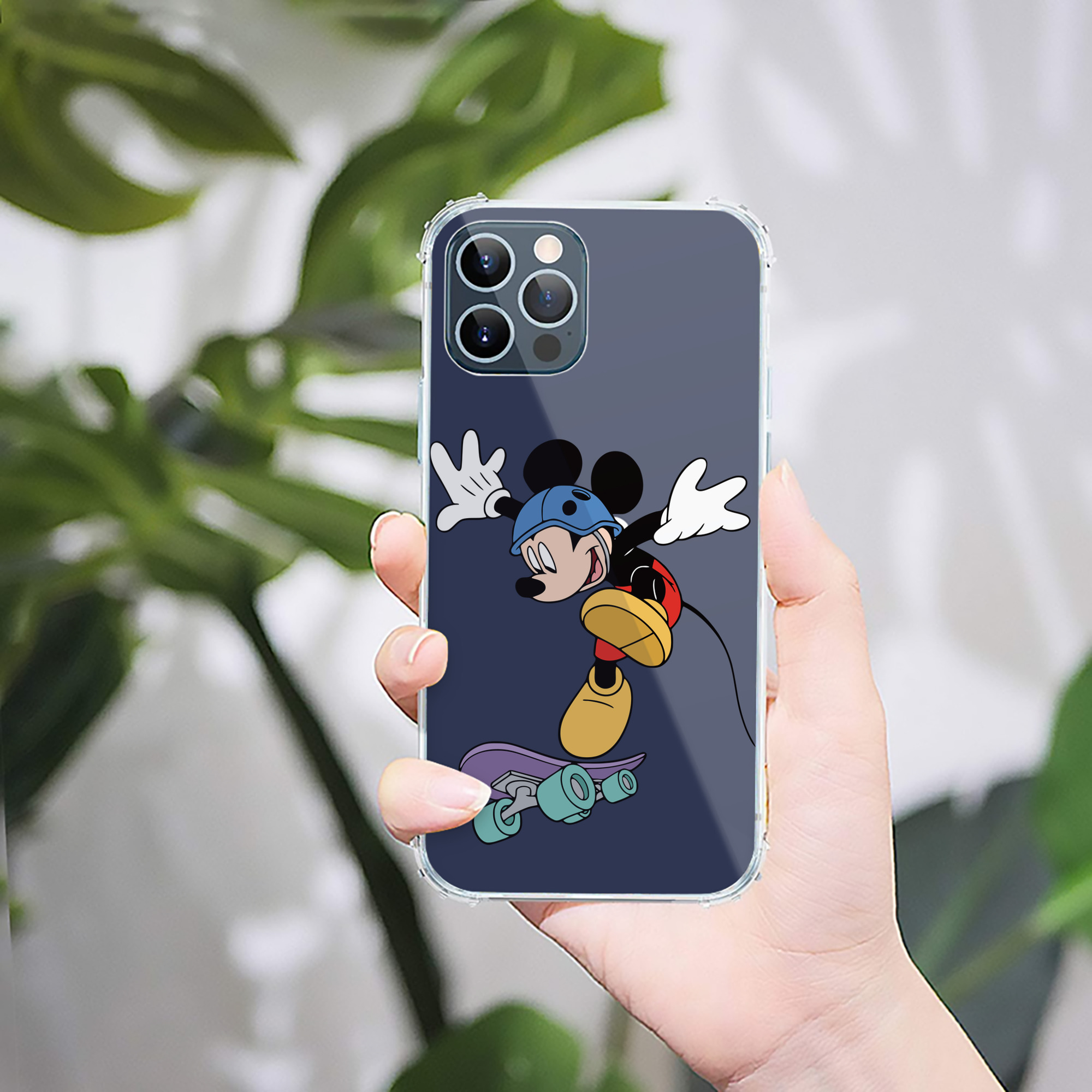 （画像用） ミッキーマウス Mickey Mouse 【iPhone 12シリーズ対応】透明スマホケース（クリアソフトケース）